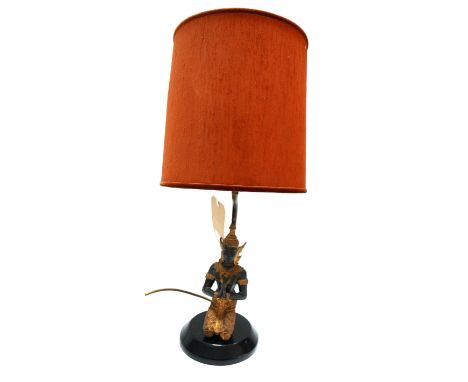 A contemporary table lamp with Tibetan buddha, H.56cm 