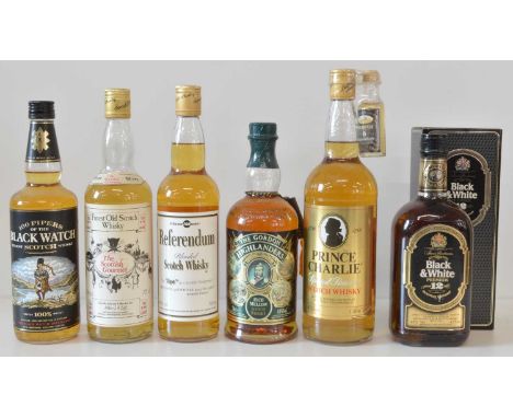 Mixed Lot Scotch Whisky 6 bottles Mixed Lot Scotch Whisky comprising: 1 bottle Scotland Forward’s ‘Referendum’ Blended Scotch