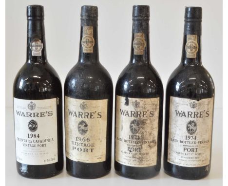 Warre’s Vintage Port 4 bottles Mixed Lot Warre’s Vintage Port comprising : 2 bottles Warre’s Late Bottled Vintage Port 1974 (