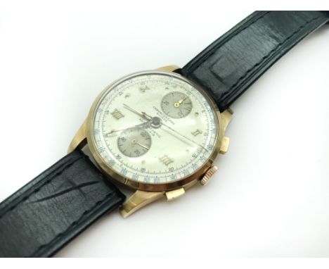 18CT GOLD SWISS CHRONOGRAPH  WATCH - 17 JEWELS &amp; ANTIMAGNETIC