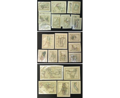 GROUP OF 26 ANTIQUE COLOURED MAPS - 1823 PUBLISHED BY A&amp;W BARCLAY, DRAWN &amp; ENGRAVED BY R. PALMER