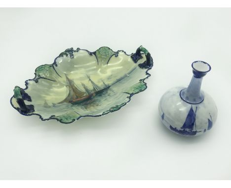 ROYAL CROWN DERBY POT &amp; TRAY BY W.E.J DEAN