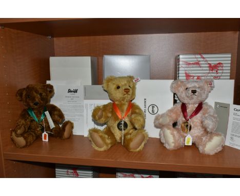 THREE BOXED STEIFF LIMITED EDITION 'BEAR OF THE YEAR' FOR 2017, 2018 AND 2019, EXCLUSIVE TO DANBURY MINT, no's. 690112, 69034