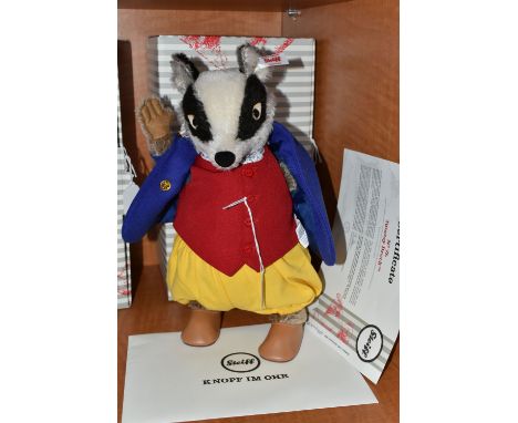 A BOXED STEIFF LIMITED EDITION 'TOMMY BROCK' EXCLUSIVE TO DANBURY MINT, no.691188, ltd ed no.75/5000, multicoloured mohair, w