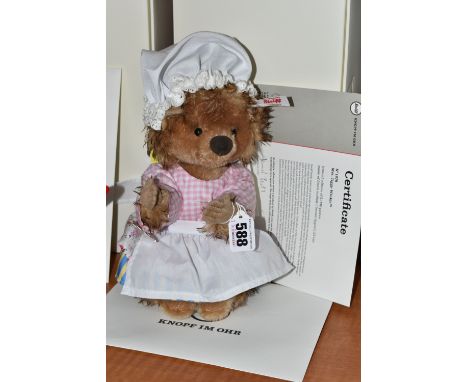 A BOXED STEIFF LIMITED EDITION 'MRS. TIGGY-WINKLE' EXCLUSIVE TO DANBURY MINT, no.690259, ltd ed no.1878/5000, brown tipped mo