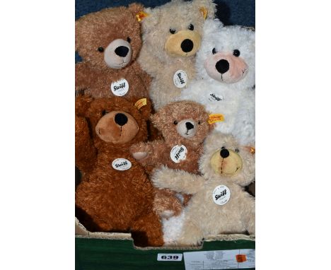 ONE BOX OF STEIFF TEDDY BEARS AND BABIES, to include Flora and baby 012792 and 012778, Happy and baby 012662 and012646, Charl