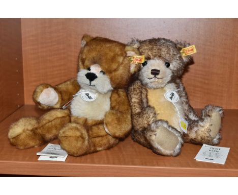 TWO STEIFF 'BEST FOR KIDS' TEDDY BEARS, comprising 'Barry', 013980, acrylic, height 28cm and 'Robby', 027291, mohair, height 