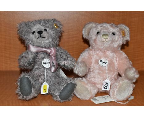 TWO STEIFF TEDDY BEARS, comprising 'Linda', 000331, pink mohair, growler, height 30cm and 'Sofie', 000416, pink tipped mohair