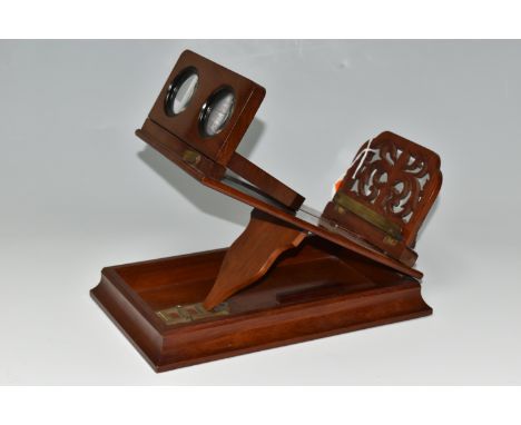 A FOLDING GRAPHOSCOPE/ STEREOSCOPE CARD VIEWER,  marked 190, brass fittings (possibly reproduction),  (1) (Condition Report: 