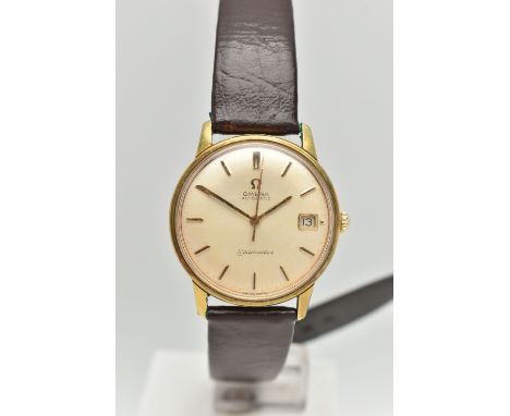 A GENTS 'OMEGA' WRISTWATCH, Automatic movement not working, round silvered dial signed 'Omega Automatic Seamaster', baton mar