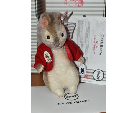 A BOXED STEIFF LIMITED EDITION 'TIMMY TIPTOES' EXCLUSIVE TO DANBURY MINT, no.690983, ltd ed no.144/5000, grey tipped mohair, 