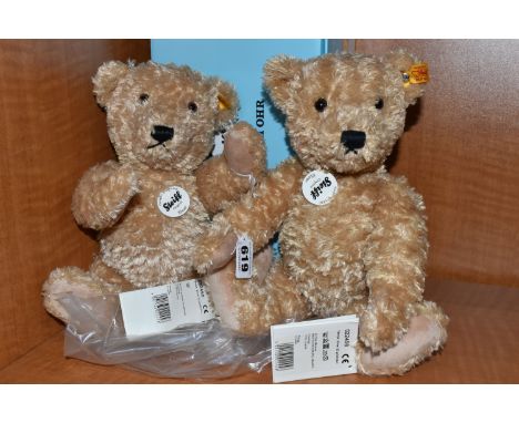 TWO STEIFF 'ELMAR' TEDDY BEARS, no.022456, golden polyester, height 32cm, with tags and labels attached, together with a Stei