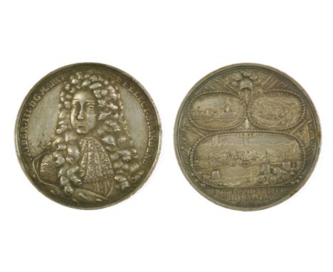 Medals, Frederick I of Prussia commemorative silver medallion, 1689, probably by P.H. Müller or G. Hautsch, produced for the 