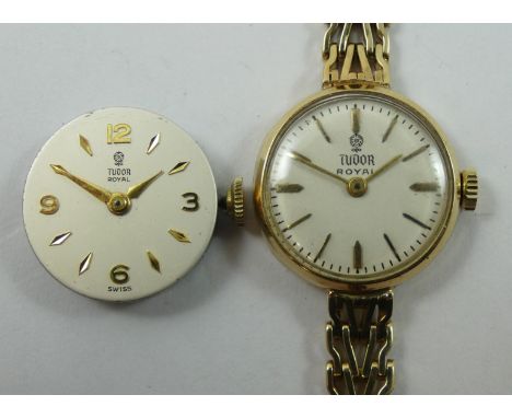 Tudor, a 9ct gold ladies manual wind wristwatch, Birmingham 1963, the silvered dial signed Tudor Royal, the 17 jewel 2512 cal