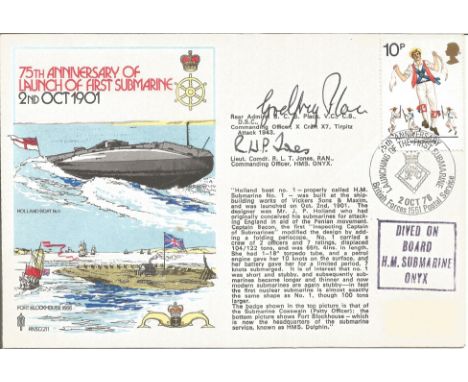 Rare Victoria Cross winner Godfrey Place VC signed 75th Anniversary of Launch of First Submarine 2nd October 1901 signed FDC.