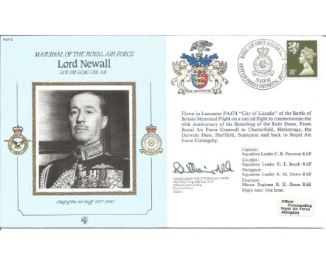 Lord Newall GCB OM GCMG CBE AM Chief of Air Staff 1937-1940 signed FDC No. 551 of 1800. Flown In Lancaster PA474 from RAF Cra