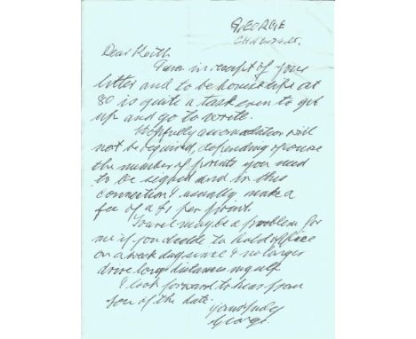 Dambuster 617 Squadron George Chalmers DFM, DFC hand written letter contents confirms of his attendance at a print signing ev