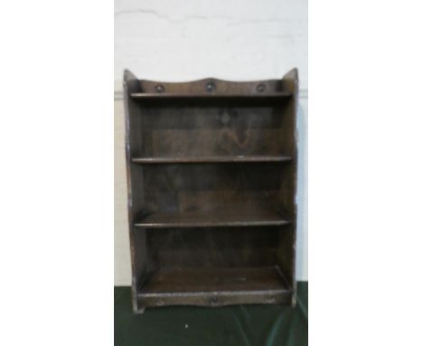 An Edwardian Four Shelf Galleried Open Bookcase, 63cm Wide 