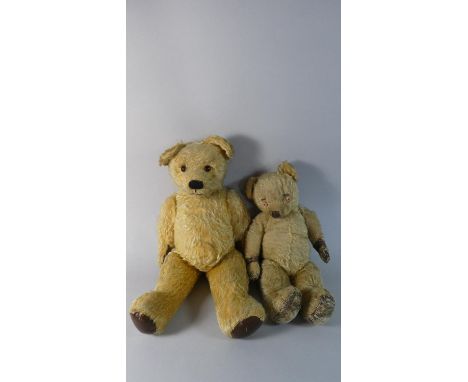 Two Vintage Plush Teddy Bears, The Tallest 48cm High 