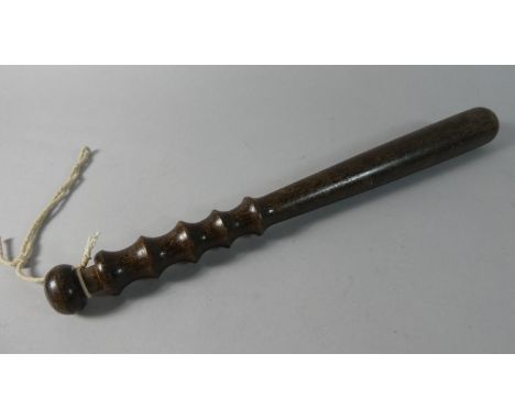 A Vintage Turned Wooden Truncheon, 37.5cm Long 