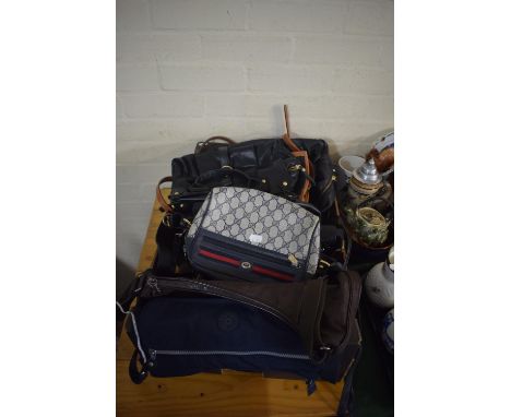 A Tray of Vintage Ladies Handbags Including Gucci 