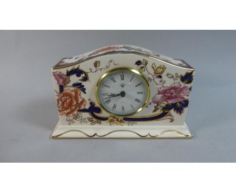 A Masons Mandalay Ceramic Mantle Clock, 18.5cm Wide 
