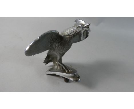 A Vintage Chromed Singer Bantam Car Mascot in the Form of a Cockerel, Reg no. 802072, 12cm Long 