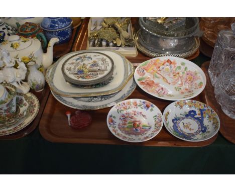 A Collection of Various Chinoiserie Plates and Dishes, Teapot Stand Etc 