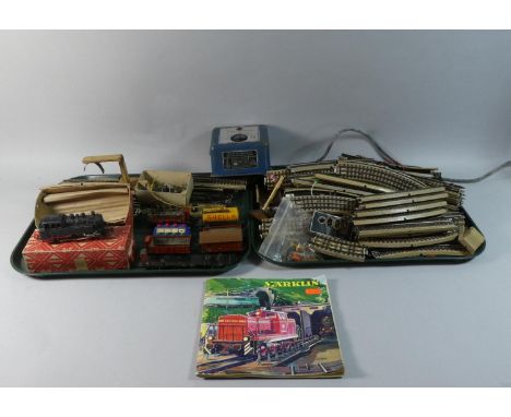 A Collection of Vintage Marklin OO Gauge Items to Include Tank Loco, Goods Vehicles, Three Railtrack, Signals, Points etc 