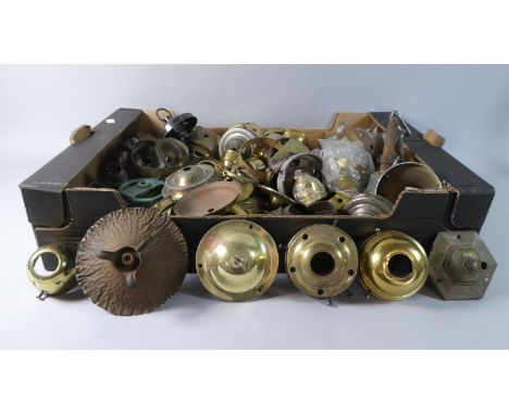 A Box of Various Metal Light Fittings 