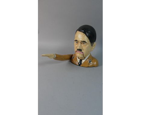 A Painted Cast Metal Novelty Nutcracker in the Form of Hitler Giving Nazi Salute, 18cm high (Plus VAT) 