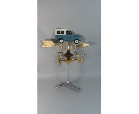 A New Cast Metal Wind Vane with Land Rover Mount and Ridge Fixing, 52cm high (Plus VAT) 