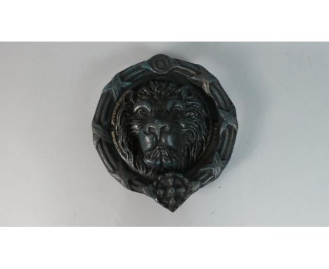 A Reproduction Large Cast Metal Lion Mask Door Knocker, 24cm high (Plus VAT) 