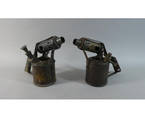 Two Vintage Brass Mounted Blow Torches 