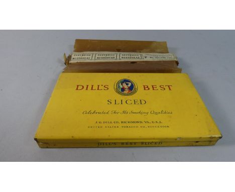 A Vintage Tin Containing Four Unpopend Packets of Dill's Best Sliced Tobacco, Each a Full 2oz By JG Dill and Co Richmond USA.