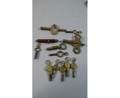 A Collection of Various Clock and Pocket Watch Keys 