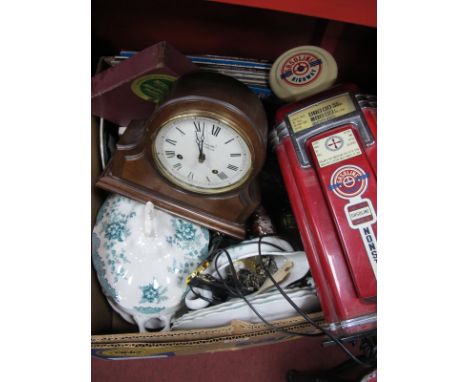 Novelty Petrol Pump Wall Telephone, Comitti mantel clock, pewter tankards, commemorative coins, wristwatches, LP's and 45rpm 