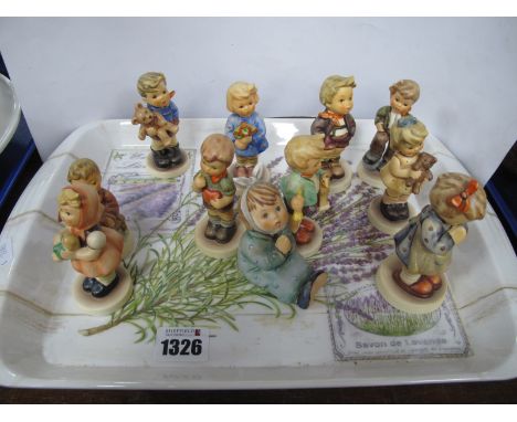 Hummel Figures - to include 'Cuddles', 'Christmas Gift', 'Be Mine', 'Ooh My tooth', and 'The Tallest Evening Payer' 9.5cm(11)