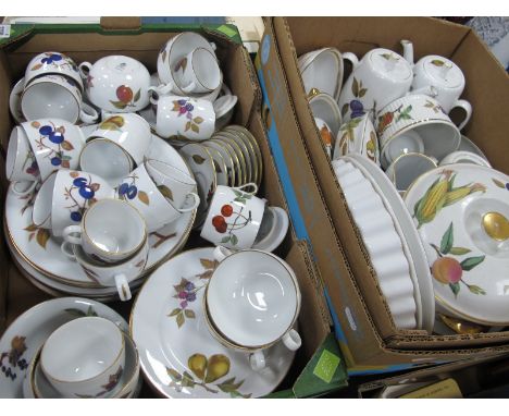 A Large Quantity of Royal Worcester 'Evesham' Table and Cook Ware, including tureens, coffee pots etc:- Two Boxes