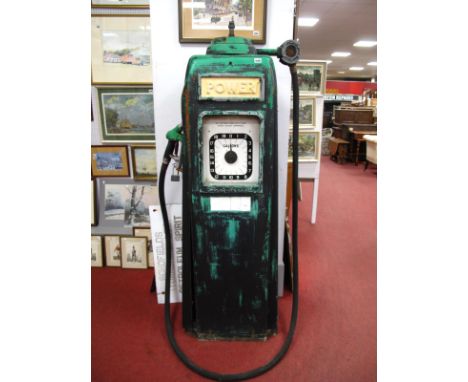 A Vintage Avery Hardoll Green-Black 'Model S' Petrol Pump, (no globe) together with two aluminium signs, Schofield Yorkshire 