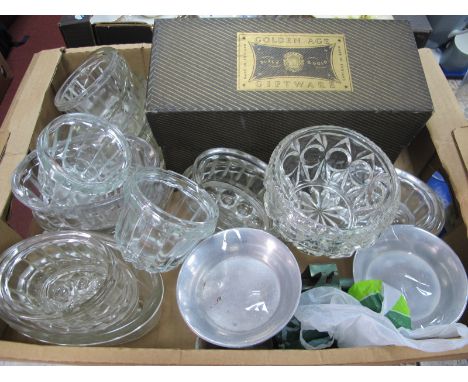 Glass Jelly Moulds, (16), Golden Age Gift Ware, Vulcan scales and weights:- One Box
