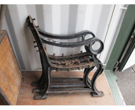 Three Cast Iron Garden Bench Ends.