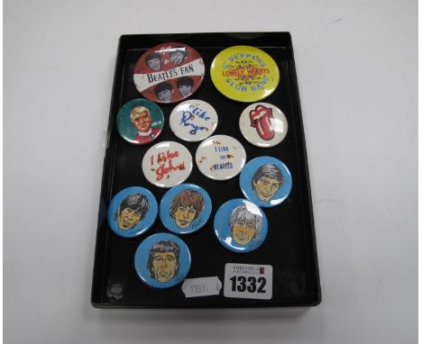 The Beatles, Rolling Stones and Joe 90 badges. (12)