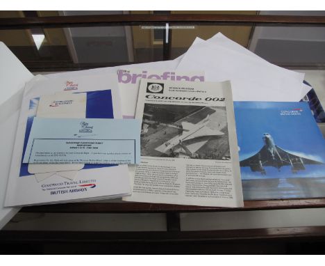B.A Concorde Memorabilia, including wallet, menu, 30 years Celebration leaflet, booklet, etc.