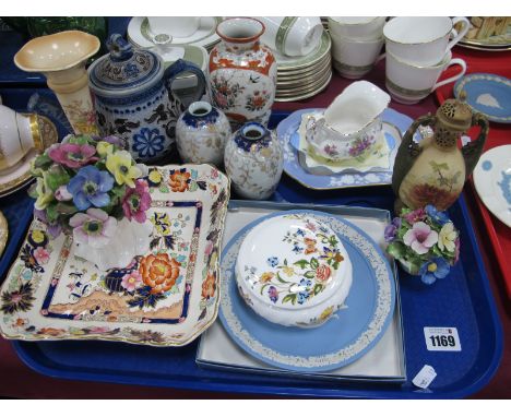 Mason's 'Blue Mandalay' Square Bowls, Shelly pin dish, Wedgwood Jasperware, Spode, Aynsley dishes, Vienna  porcelain twin han