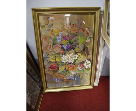 Annie Bindon Carter (Sheffield Artist) Garden Collections, watercolour, label verso 47 x 74.5cm; A collection of prints inclu