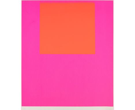 Rupprecht Geiger.  (1908 - 2009 München). leuchtrot warm auf kalt. 1967. Serigraphie in Farbe auf leichtem Velinkarton. 69,5 