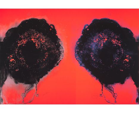 Otto Piene.  (1928 Laasphe/Westf. - 2014 Berlin). Butterfly Red. 1971/72. Farbserigraphie auf Velinkarton. 87 x 126 cm. Signi