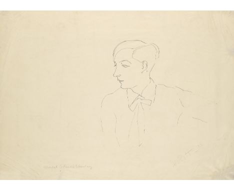 Klassische Moderne Willy Robert Huth (1890 Erfurt - 1977 Amrum)Portrait Martel Schwichtenberg. 1928. Feder auf dünnem Velin. 