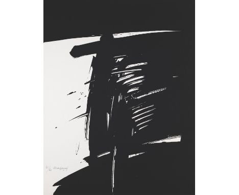 André Marfaing.  (1925 Toulouse - 1987 Paris). o.T. (abstrakte Komposition). 1972. Serigraphie auf Velin. 62,7 x 49 cm. Signi